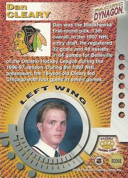 1997-98 Pacific Dynagon #ROOKIE Dan Cleary Back