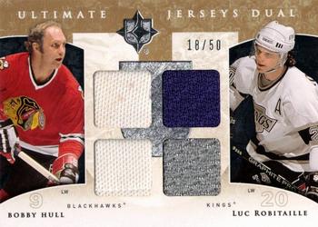 2009-10 Upper Deck Ultimate Collection - Ultimate Jerseys Duos #UJ2-RH Luc Robitaille / Bobby Hull  Front