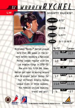 1997-98 Pinnacle Be a Player #32 Warren Rychel Back