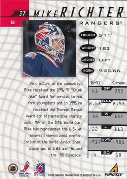 1997-98 Pinnacle Be a Player #37 Mike Richter Back