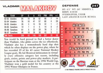 1997-98 Score #247 Vladimir Malakhov Back