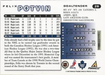 1997-98 Score #29 Felix Potvin Back