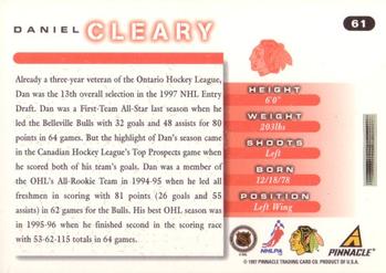 1997-98 Score #61 Daniel Cleary Back
