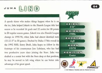 1997-98 Score #64 Juha Lind Back
