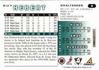 1997-98 Score #6 Guy Hebert Back