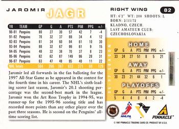 1997-98 Score #82 Jaromir Jagr Back