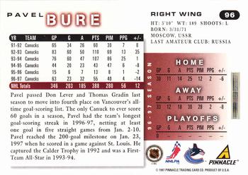 1997-98 Score #96 Pavel Bure Back