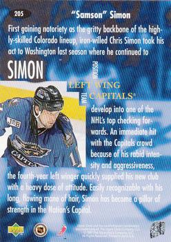 1997-98 Upper Deck #205 Chris Simon Back