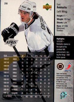 1997-98 Upper Deck #290 Luc Robitaille Back