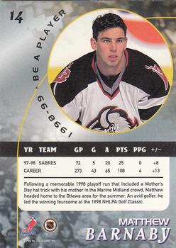 1998-99 Be a Player #14 Matthew Barnaby Back
