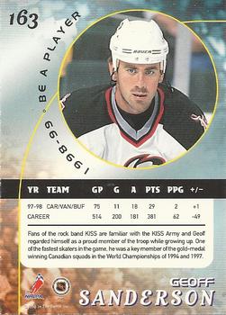 1998-99 Be a Player #163 Geoff Sanderson Back