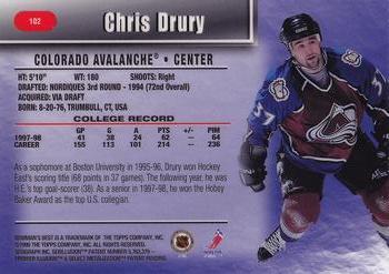 1998-99 Bowman's Best #102 Chris Drury Back