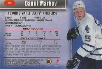 1998-99 Bowman's Best #123 Daniil Markov Back