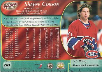1998-99 Pacific #249 Shayne Corson Back