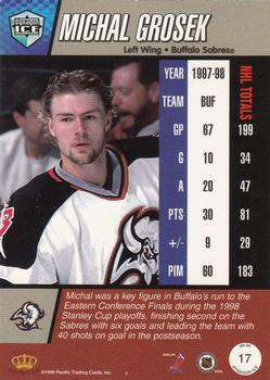 1998-99 Pacific Dynagon Ice #17 Michal Grosek Back