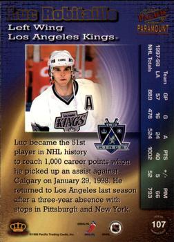 1998-99 Pacific Paramount #107 Luc Robitaille Back