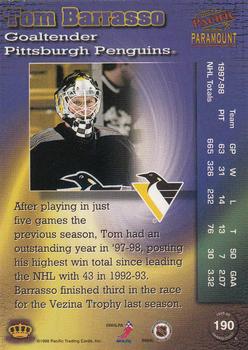 1998-99 Pacific Paramount #190 Tom Barrasso Back