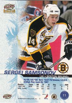 1998-99 Pacific Revolution #11 Sergei Samsonov Back