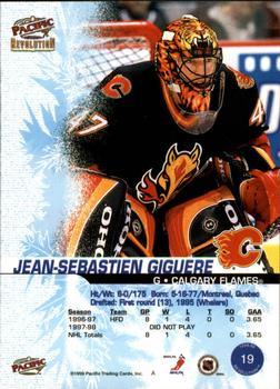 1998-99 Pacific Revolution #19 Jean-Sebastien Giguere Back