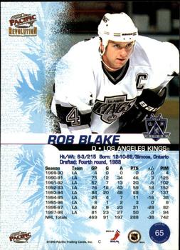 1998-99 Pacific Revolution #65 Rob Blake Back