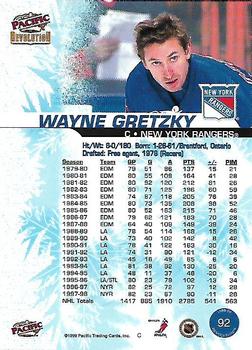 1998-99 Pacific Revolution #92 Wayne Gretzky Back
