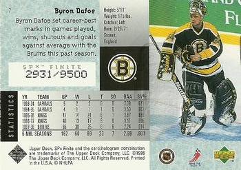 1998-99 SPx Finite #7 Byron Dafoe Back