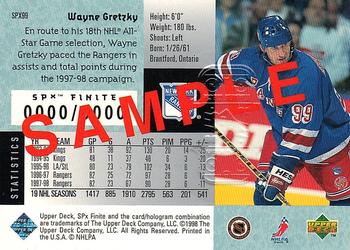 1998-99 SPx Finite #SPX99 Wayne Gretzky Back