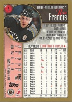 1998-99 Topps #4 Ron Francis Back