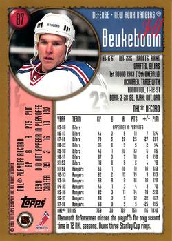 1998-99 Topps #87 Jeff Beukeboom Back
