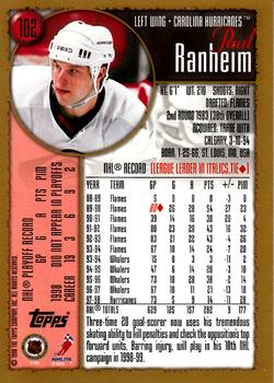 1998-99 Topps #102 Paul Ranheim Back