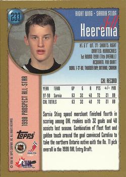 1998-99 Topps #233 Jeff Heerema Back