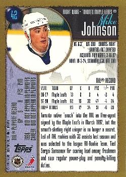 1998-99 Topps #42 Mike Johnson Back