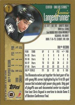1998-99 Topps #7 Jamie Langenbrunner Back