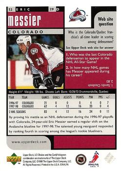 1998-99 UD Choice #53 Eric Messier Back