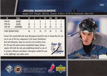 1998-99 Upper Deck #180 Jason Bonsignore Back