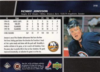 1998-99 Upper Deck #318 Kenny Jonsson Back