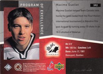 1998-99 Upper Deck #392 Maxime Ouellet Back