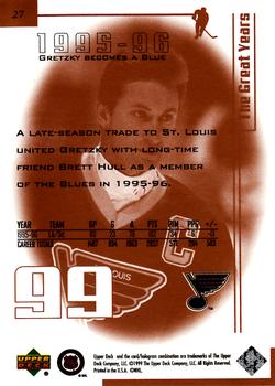 1999 Upper Deck Wayne Gretzky Living Legend #27 Wayne Gretzky (1995-96) Back