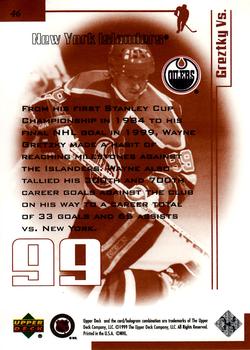 1999 Upper Deck Wayne Gretzky Living Legend #46 Wayne Gretzky (vs NY Islanders) Back