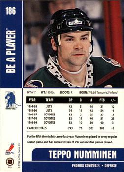 1999-00 Be a Player Memorabilia #186 Teppo Numminen Back