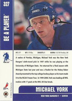 1999-00 Be a Player Memorabilia #327 Mike York Back