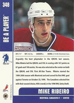 1999-00 Be a Player Memorabilia #348 Mike Ribeiro Back