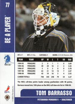 1999-00 Be a Player Memorabilia #77 Tom Barrasso Back