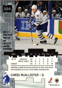 1999-00 Be a Player Millennium Signature Series #228 Chris McAllister Back