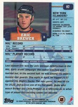 1999-00 Topps #97 Eric Brewer Back