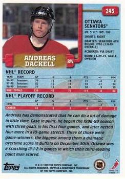 1999-00 Topps #245 Andreas Dackell Back