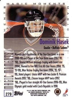 1999-00 Topps #279 Dominik Hasek Back