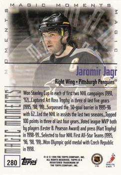 1999-00 Topps #280 Jaromir Jagr Back
