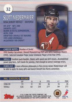 1999-00 Topps Premier Plus #32 Scott Niedermayer Back