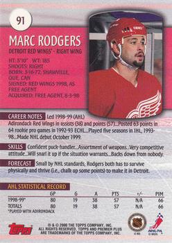 1999-00 Topps Premier Plus #91 Marc Rodgers Back
